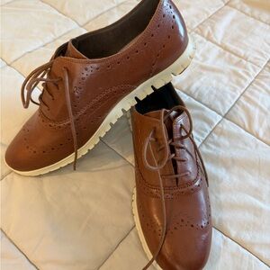 Cole Haan Brown Leather Oxfords with White Sole - New in box